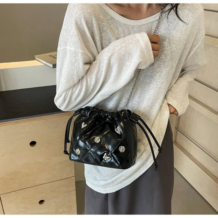 Chain Kafuu Diamond Fashion Shoulder Crossbody Mini Bucket Bag