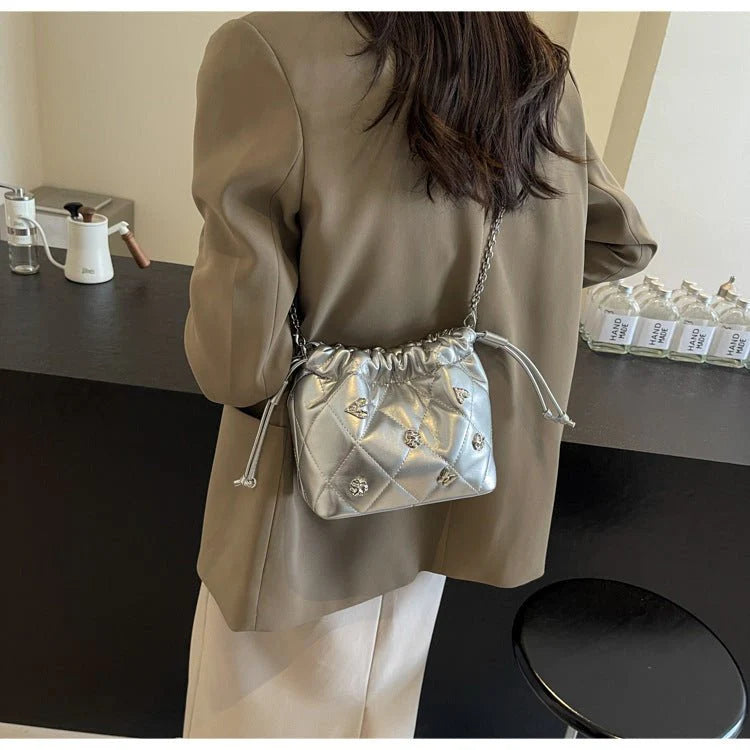 Chain Kafuu Diamond Fashion Shoulder Crossbody Mini Bucket Bag