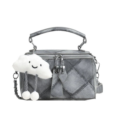 Niche Korean Style Box Elegant Texture Chain Handbag Shoulder Messenger Bag