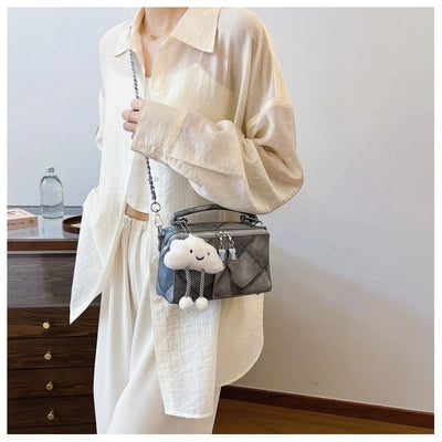 Niche Korean Style Box Elegant Texture Chain Handbag Shoulder Messenger Bag