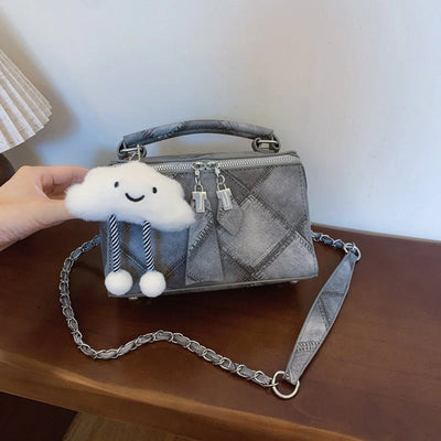 Niche Korean Style Box Elegant Texture Chain Handbag Shoulder Messenger Bag